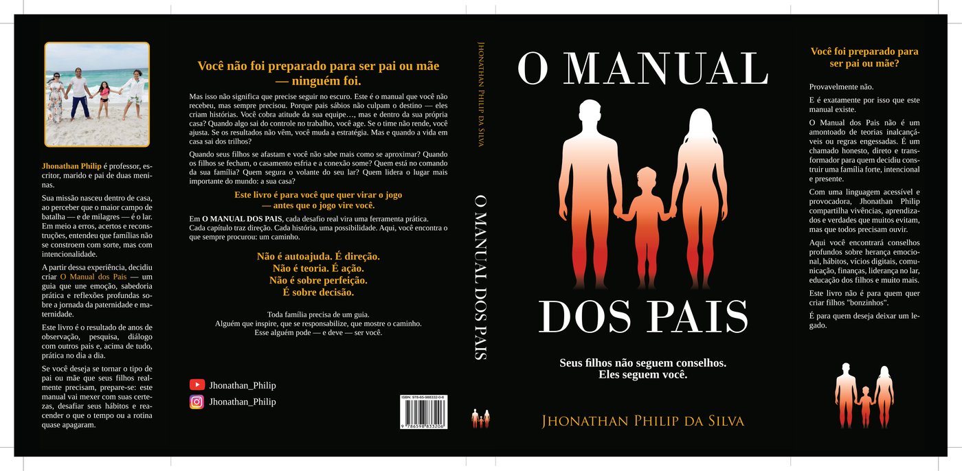 Capa aberta de livro com orelhas